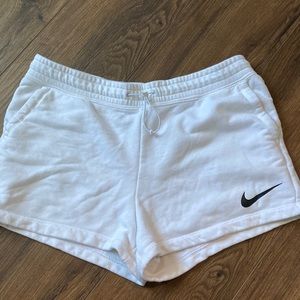White sweat shorts